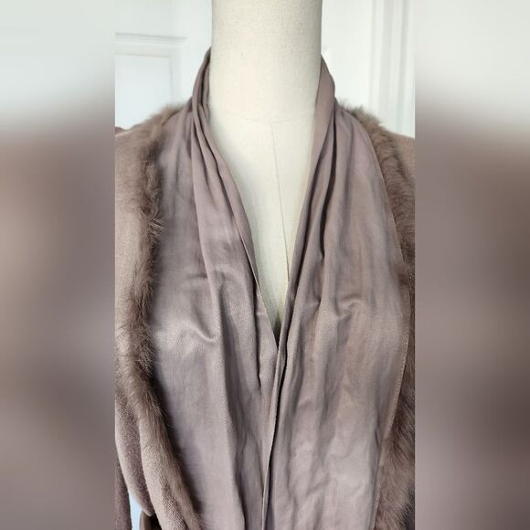 Kapalua long Cardigan with rabbit fur trim - Size 8/10 - Picture 13 of 13